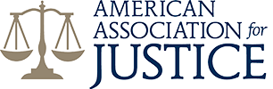 Logo Recognizing Steinberg Injury Lawyers's affiliation with the American Association of Justice