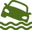 Hydroplaning car
