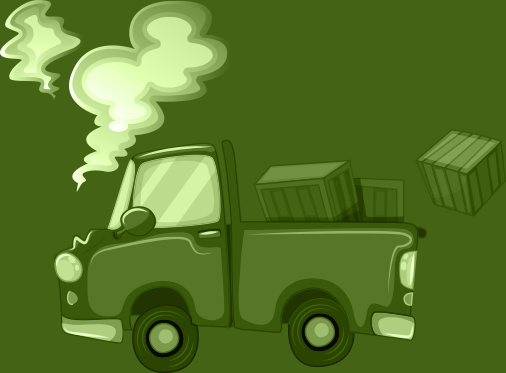 Boxes falling off of a truck