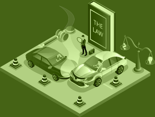 Lawyer reviewing car accident